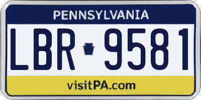 PA license plate LBR9581