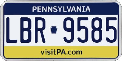 PA license plate LBR9585