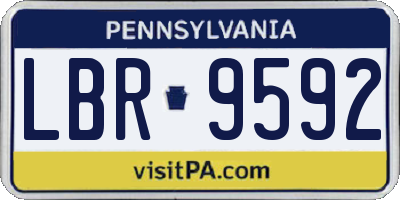 PA license plate LBR9592