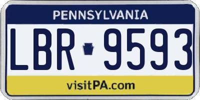 PA license plate LBR9593