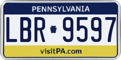 PA license plate LBR9597