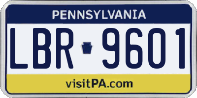 PA license plate LBR9601