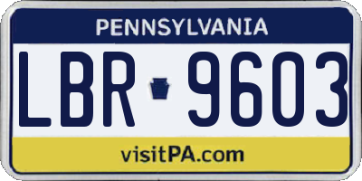 PA license plate LBR9603