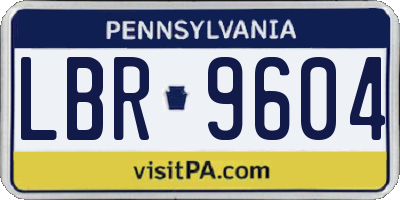 PA license plate LBR9604