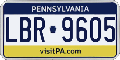 PA license plate LBR9605