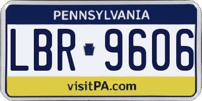 PA license plate LBR9606