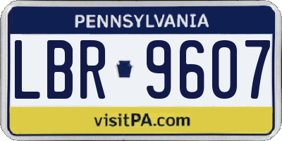 PA license plate LBR9607