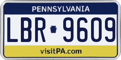 PA license plate LBR9609