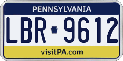 PA license plate LBR9612