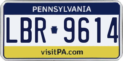 PA license plate LBR9614