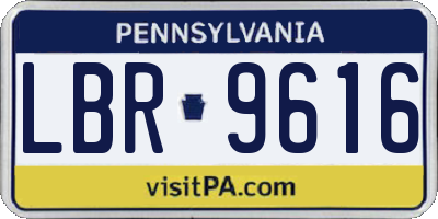 PA license plate LBR9616