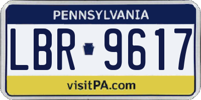 PA license plate LBR9617
