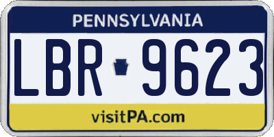 PA license plate LBR9623