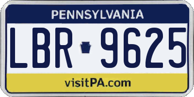 PA license plate LBR9625