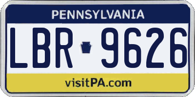 PA license plate LBR9626