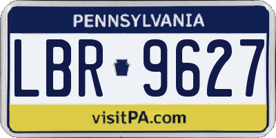 PA license plate LBR9627