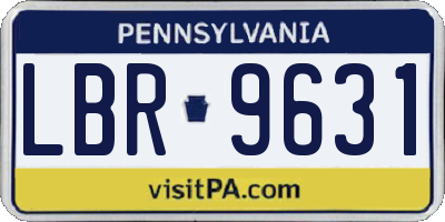 PA license plate LBR9631