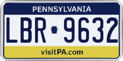 PA license plate LBR9632