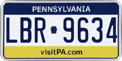 PA license plate LBR9634