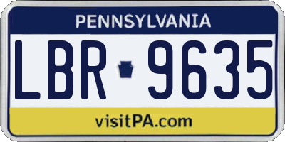 PA license plate LBR9635