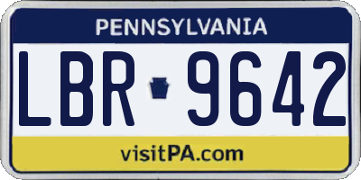 PA license plate LBR9642