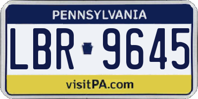 PA license plate LBR9645