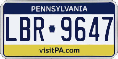 PA license plate LBR9647