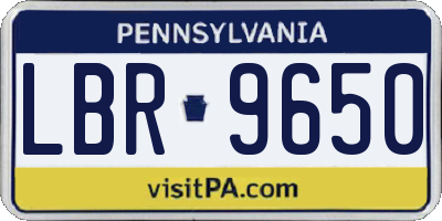 PA license plate LBR9650