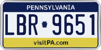 PA license plate LBR9651