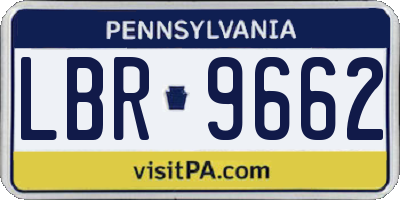 PA license plate LBR9662