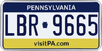 PA license plate LBR9665