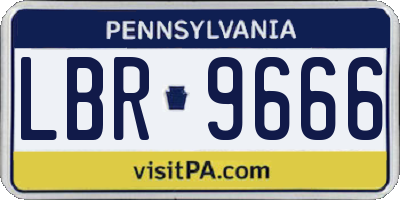 PA license plate LBR9666