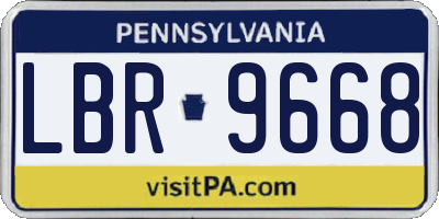 PA license plate LBR9668