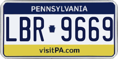 PA license plate LBR9669