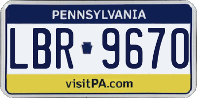 PA license plate LBR9670