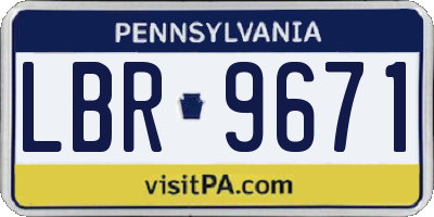 PA license plate LBR9671