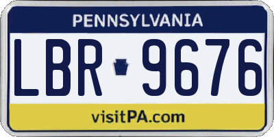 PA license plate LBR9676