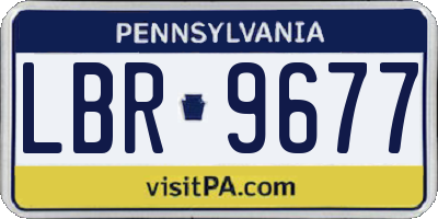 PA license plate LBR9677