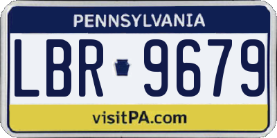 PA license plate LBR9679
