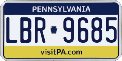 PA license plate LBR9685