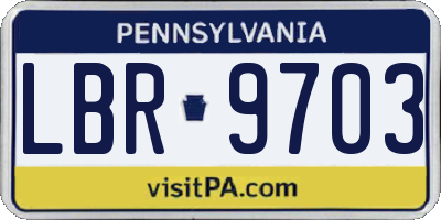 PA license plate LBR9703