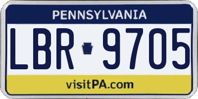 PA license plate LBR9705