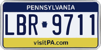 PA license plate LBR9711