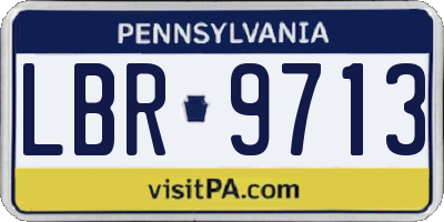 PA license plate LBR9713