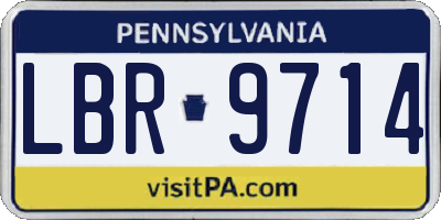 PA license plate LBR9714