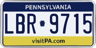 PA license plate LBR9715