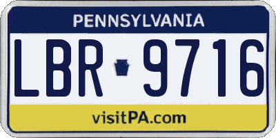 PA license plate LBR9716