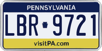 PA license plate LBR9721
