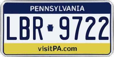 PA license plate LBR9722