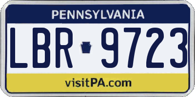 PA license plate LBR9723